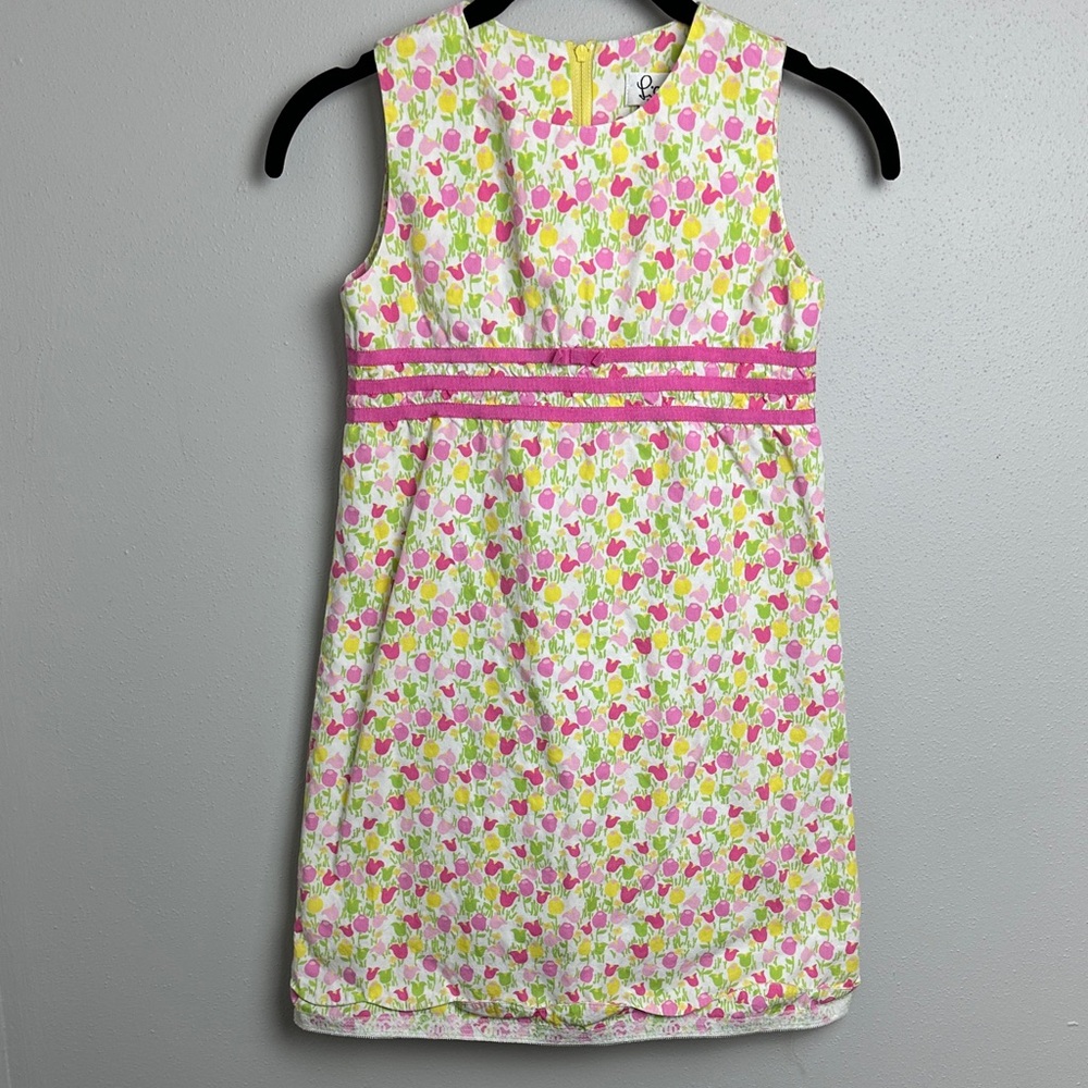 Lilly Pulitzer Floral Girls Dress in Pink and Green